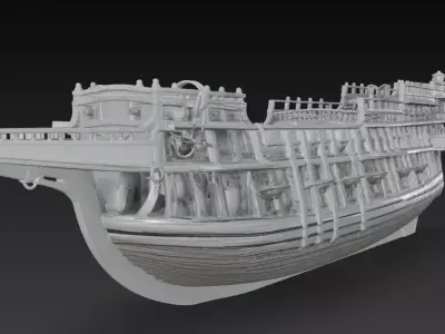Royal Galleon Ship - Historical War Vessel 3D Model 3D print model