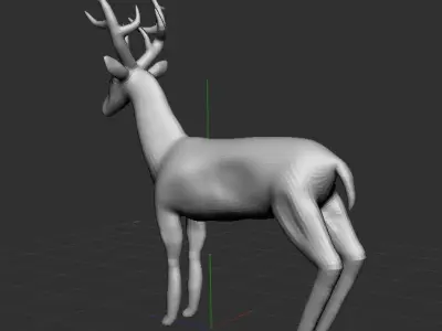 Deer Low Poly OBJ with antlers Free 3D model