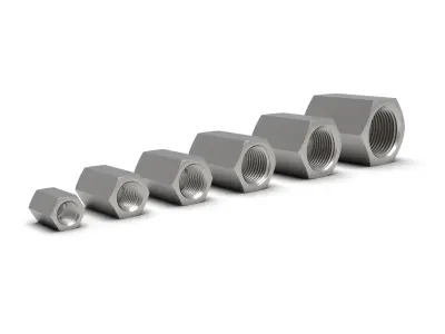 Hex NPT pipe coupling collection 3D model