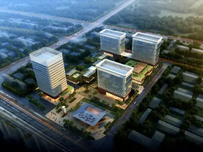 SU model of corporate service center office building 3D model