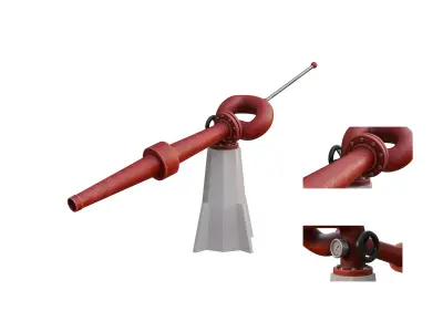 Water cannon  coast guard  water gun firefighter fire  3D model