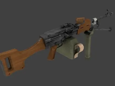 Grenade launcher Gun low poly 3D model Low-poly 3D model