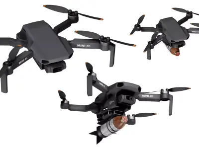 DJI MINI 4K DRONE Low-poly 3D model