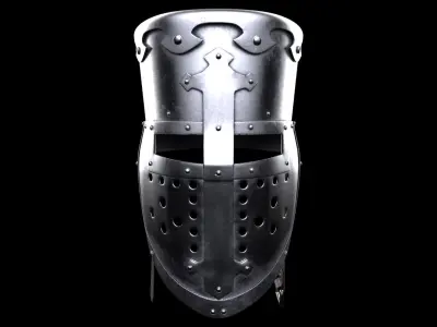 Medieval knight helmet warrior 3D model buy