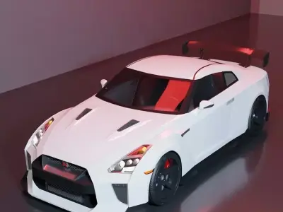 GTR  R35 Free low-poly 3D model