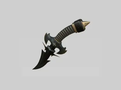 Medieval Dagger 01 Dark - Fantasy Character Weapon Low-poly 3D model