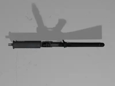 Low Poly M16 45 Cal Carbine Game Ready SMG Low-poly 3D model