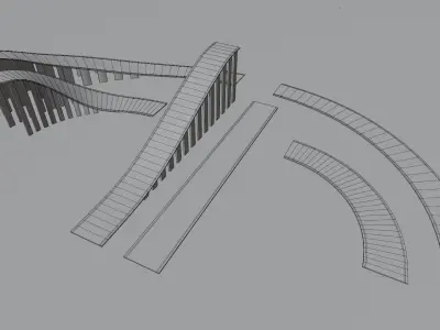 Modular Cartoon Race Track Free low-poly 3D model