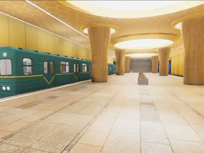 Subway Station 05 Low-poly 3D model