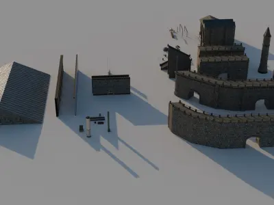 Castle Environment Asset Pack Free low-poly 3D model