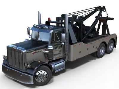 Peterbilt 359 wrecker Low-poly 3D model