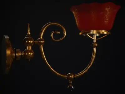Victorian Wall Gas Lamp 3D model