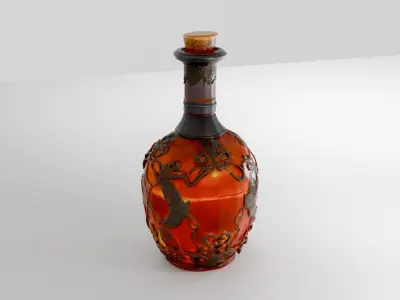 3D Vintage Decorative Bottle Model 3D model