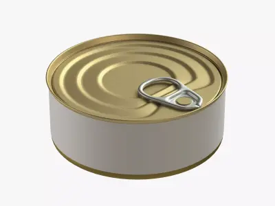 canned food round tin metal aluminium can 07 3D model