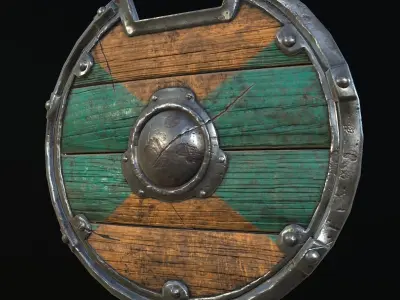  viking shield 4 texture set Low-poly 3D model