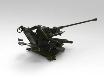 FlaK 18 anti-aircraft and anti-tank artillery gun 3D model