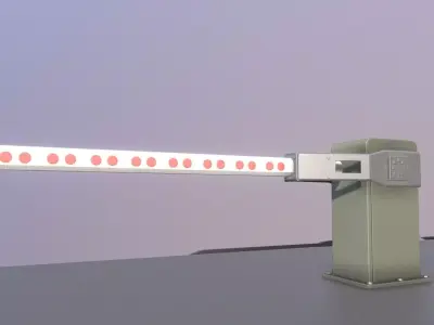 Low-Poly Railroad Barrier 2m   Low-poly 3D model