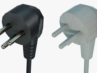 Power plug Type H Low-poly 3D model