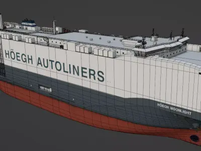 LNG-Powered Vehicles Carrier HOEGH MOONLIGHT Low-poly 3D model