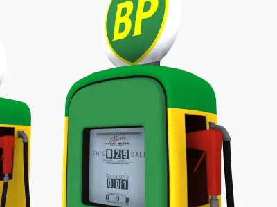 Gas Pump BP 3d Model 3D model
