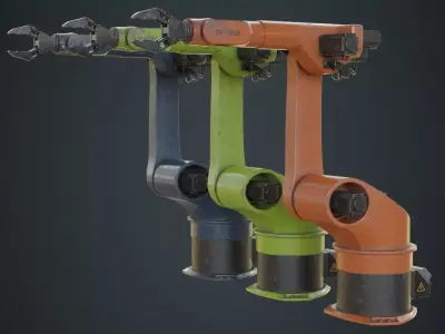 Industrial Robot 3B Low-poly 3D model