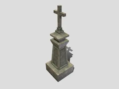 Medieval Grave Marker Low-poly 3D model