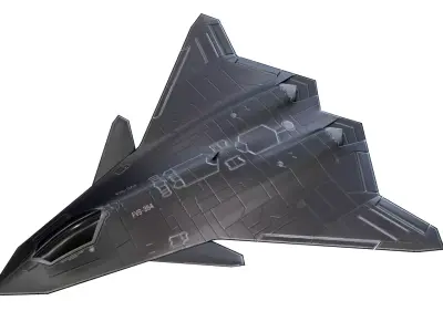 FA-XX Concept US Stealth Fighter Low-poly 3D model