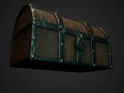 Old Chest Low-poly 3D model