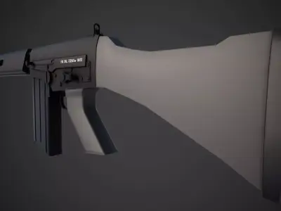 FN FAL Rifle  Game Ready Rigged and Animated Weapon Asset Low-poly 3D model