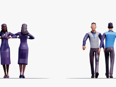 Business People - Animated and Rigged 3D model