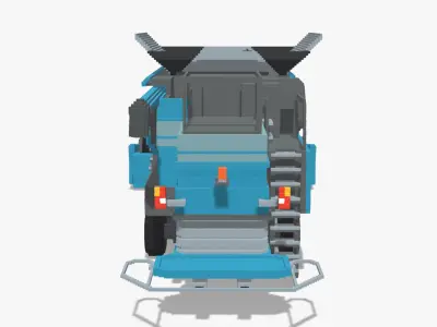 Voxel Harvester Low-poly 3D model