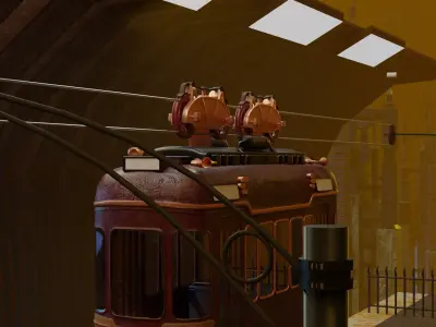 Train Steampunk 3D model
