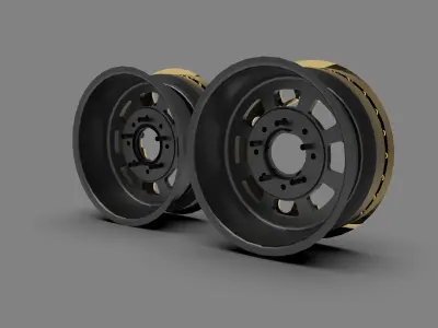 TR HD Series Cast Beadlock Wheels Low-poly 3D model
