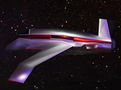  Space Ship lowpoly game ready Free low-poly 3D model