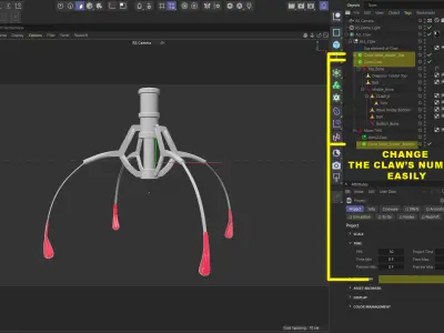 Metal Claw 13 with RIG 3D model