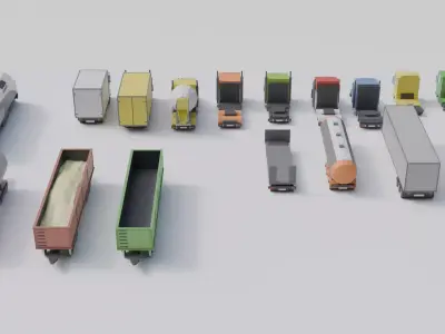 Low Poly City Cars Pack  12 Stylized Game Vehicles 3D model