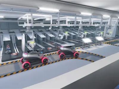 Warehouse robots Delivery Drone interior 3D model