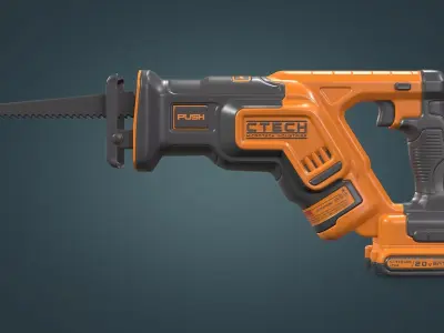 Reciprocating Saw Low-poly 3D model purchase