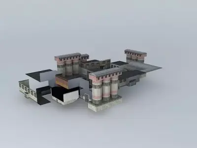 Industrial egyptian temple Free 3D model