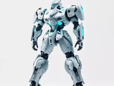 Azure Combat Mech model pack Low-poly 3D model