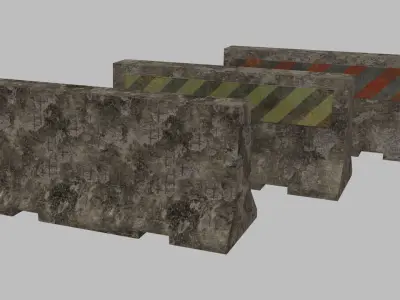 Concrete Barriers Low-poly 3D model purchase