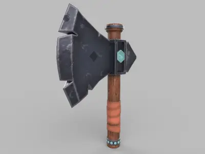 Battle Axe 3D model 14
