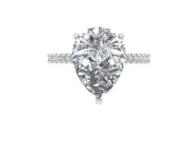 Pear Art Deco Ring 3D print model 3