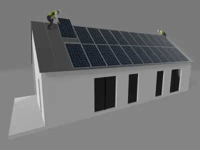 panel solar installation 3D model