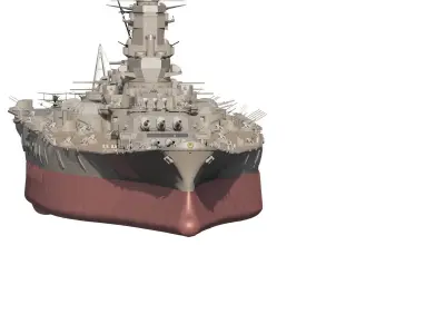 Japanese WW2 battleship 3D model