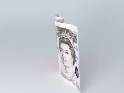 English Fifty Pound Note 1995 Free 3D model
