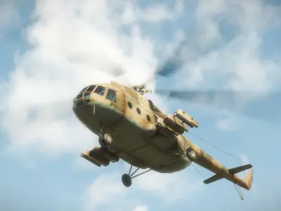 Military Transport Helicopter Low-poly 3D model