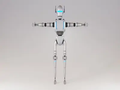 Rigged Robot Character from Space Low-poly 3D model