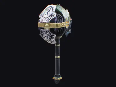 Hammer Mace Maul Bludgeon Mallet Breaker Sledgehammer Melee Low-poly 3D model buy