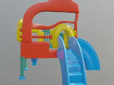 kid play ground park castles  3D model